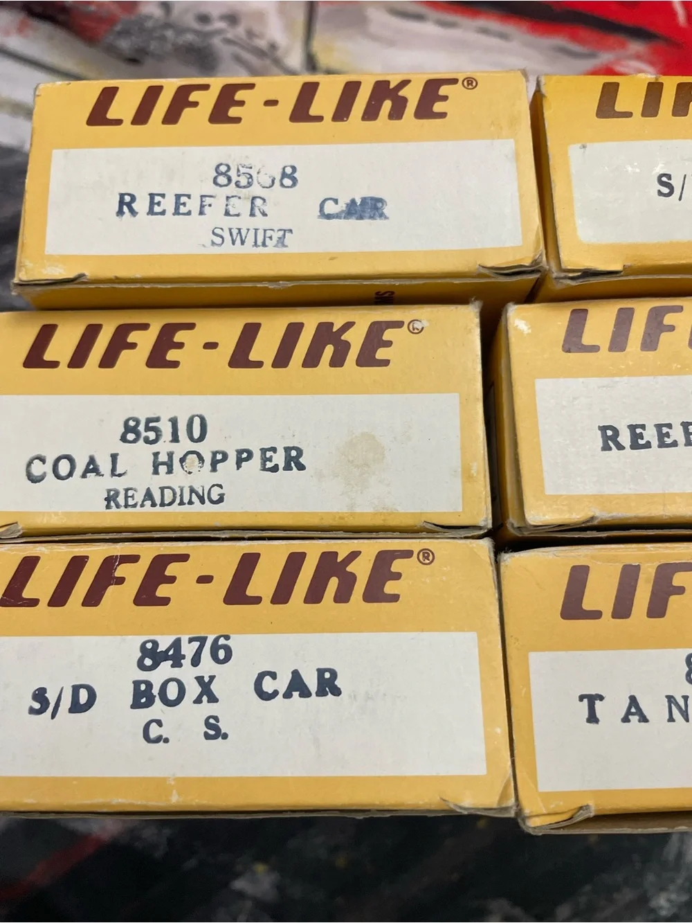 Lot of 7 Life-Like HO Scale Train Cars Hoppers Tanker Reefers in Original Boxes